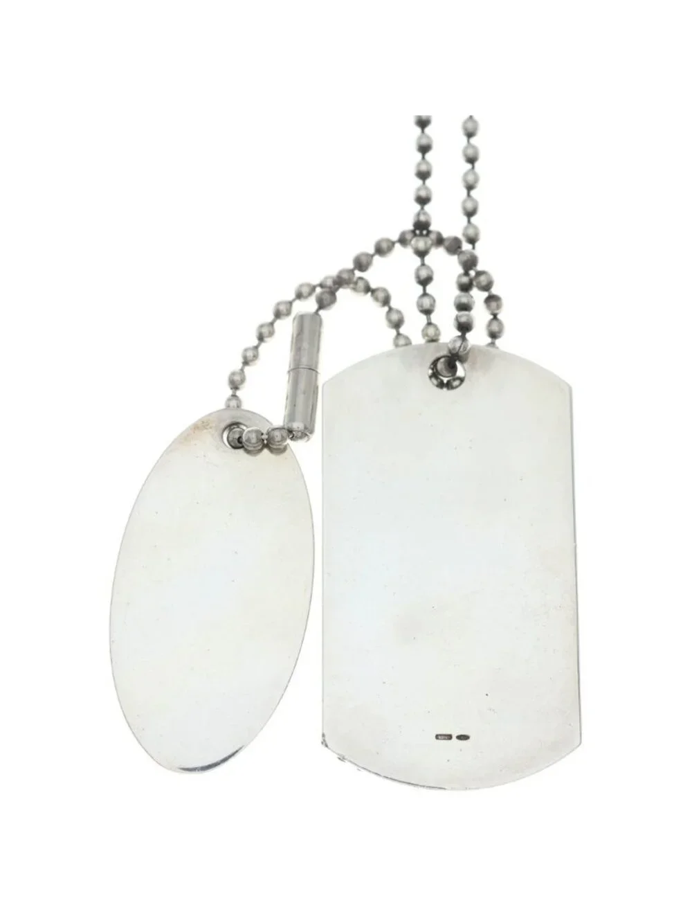 Gucci Dog Tag Ball Chain ID Necklace Silver